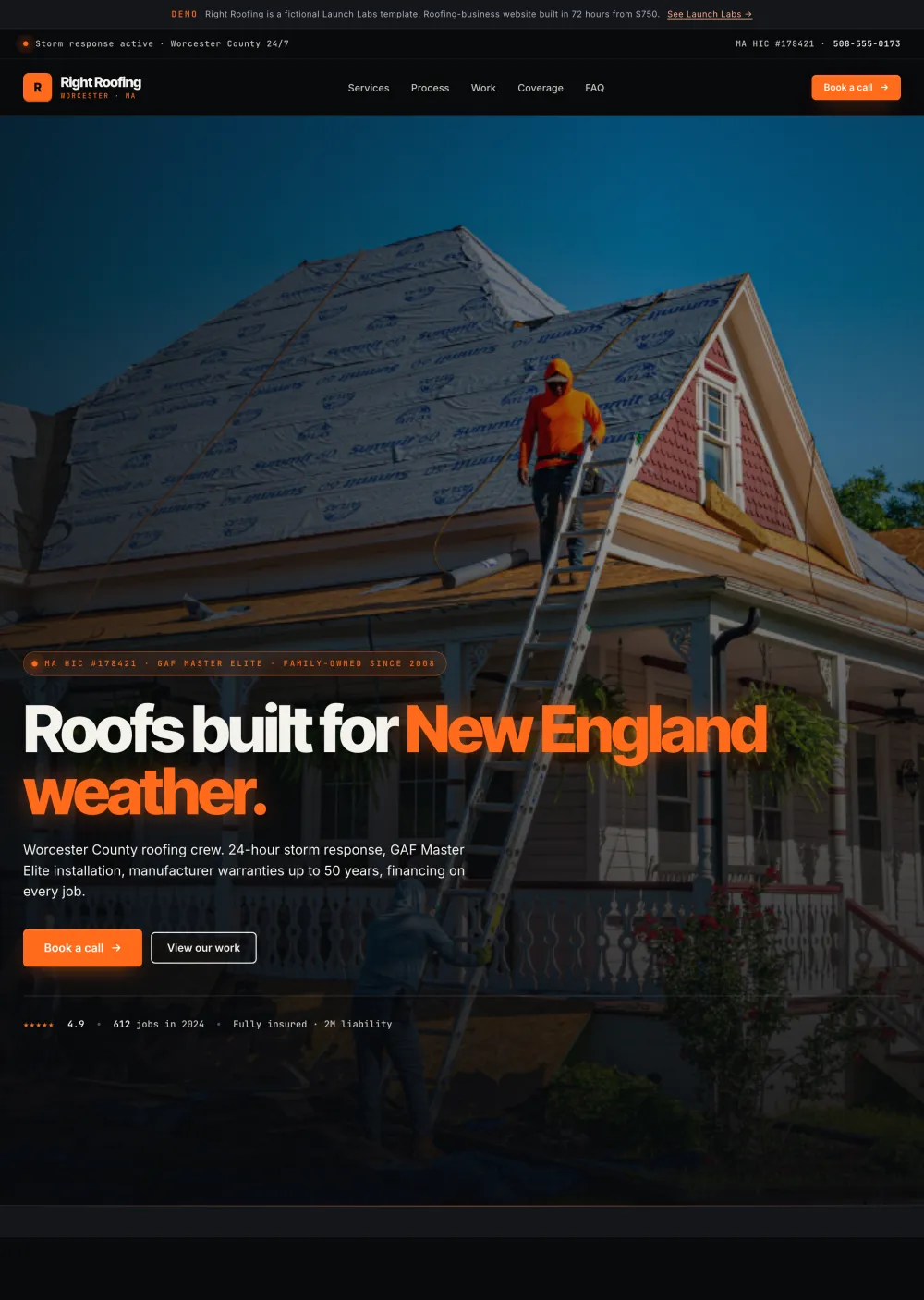 Right Roofing website demo